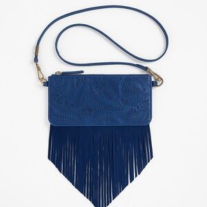 Free People Fringe Crossbody Blue